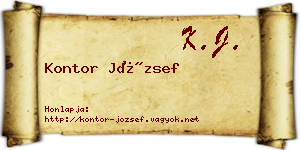 Kontor József névjegykártya