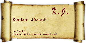 Kontor József névjegykártya